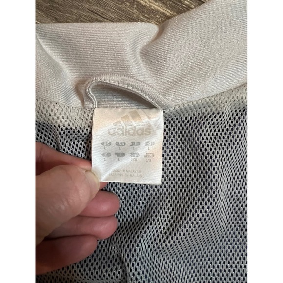 Vintage Adidas Windbreaker Zip-up Blue Nylon Mens L Y2K Retro - Picture 6 of 8